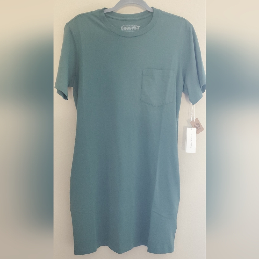 Outerknown Dark Green Groovy Tshirt Dress Small